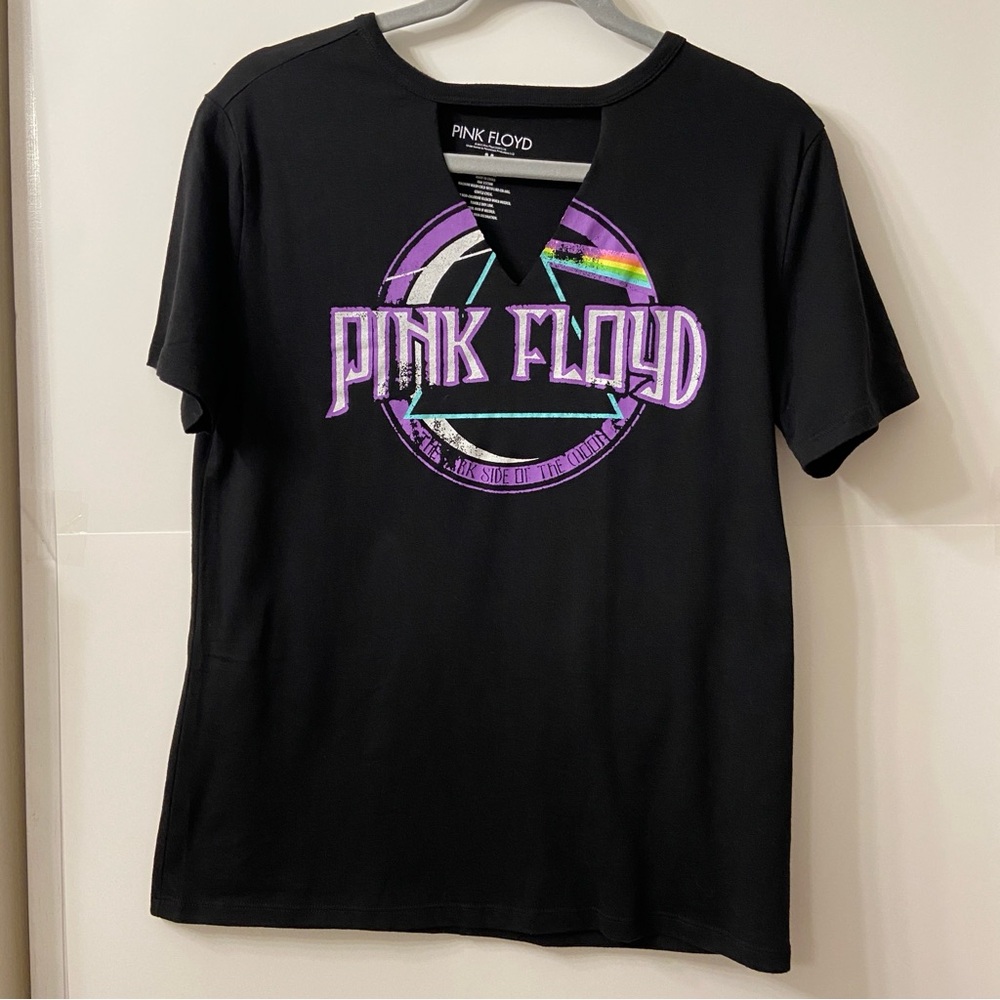 Pink Floyd Black Graphic Neck Cut Out Shirt M